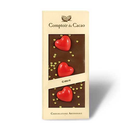 Comptoir - Exklusiv ljus choklad med fina hjärtan (90 gram)