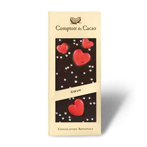 Comptoir - Exklusiv mörk choklad med fina hjärtan (90 gram)
