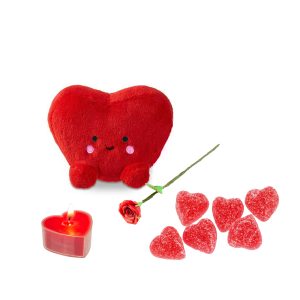 Röda fluffiga hjärtat - love you