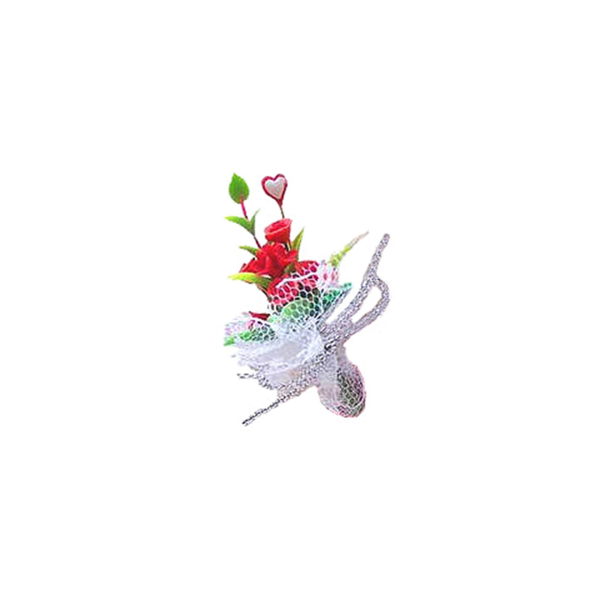 Röda rosor i nät - Miniatyr