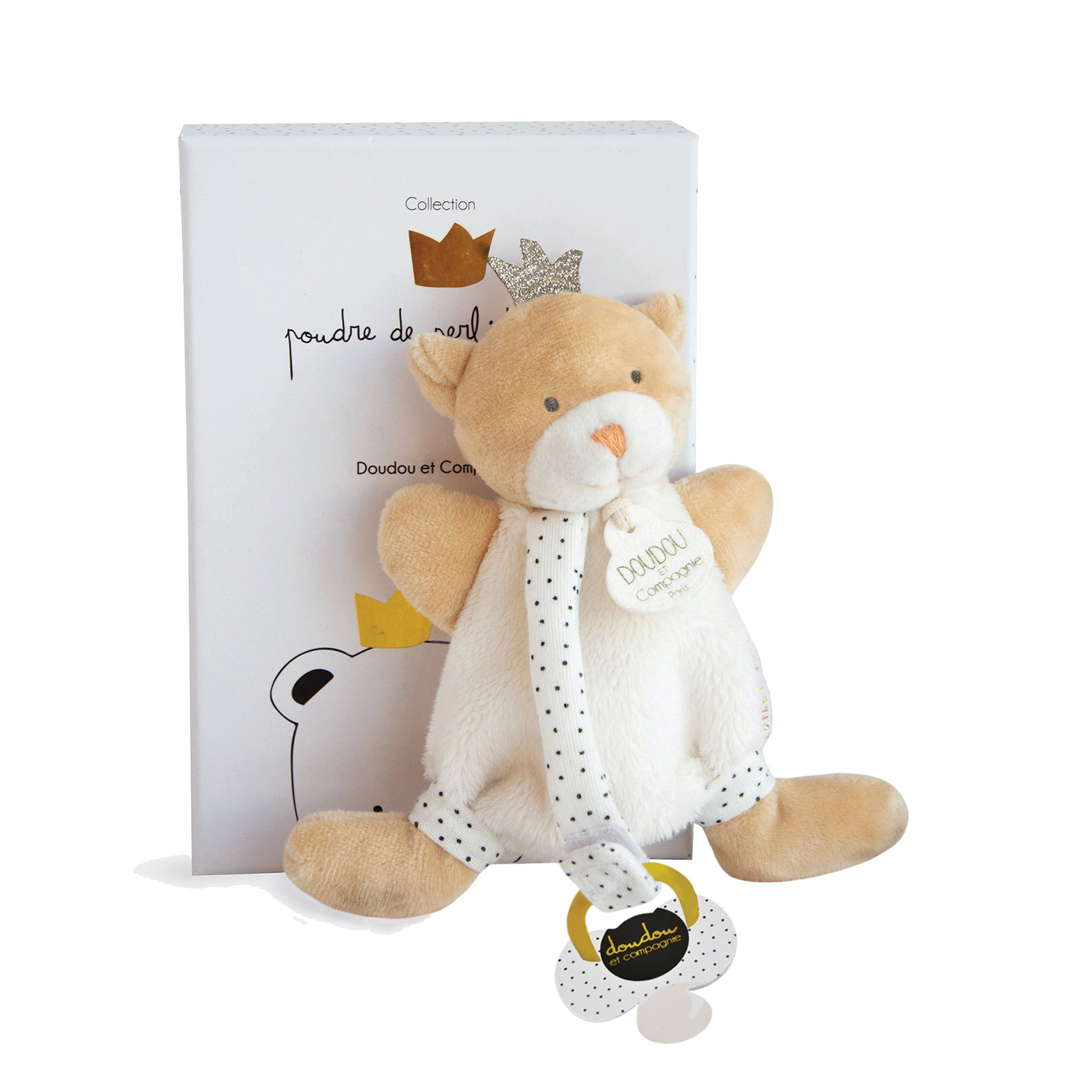 Nalle och snuttefilt med napphållare från Doudou