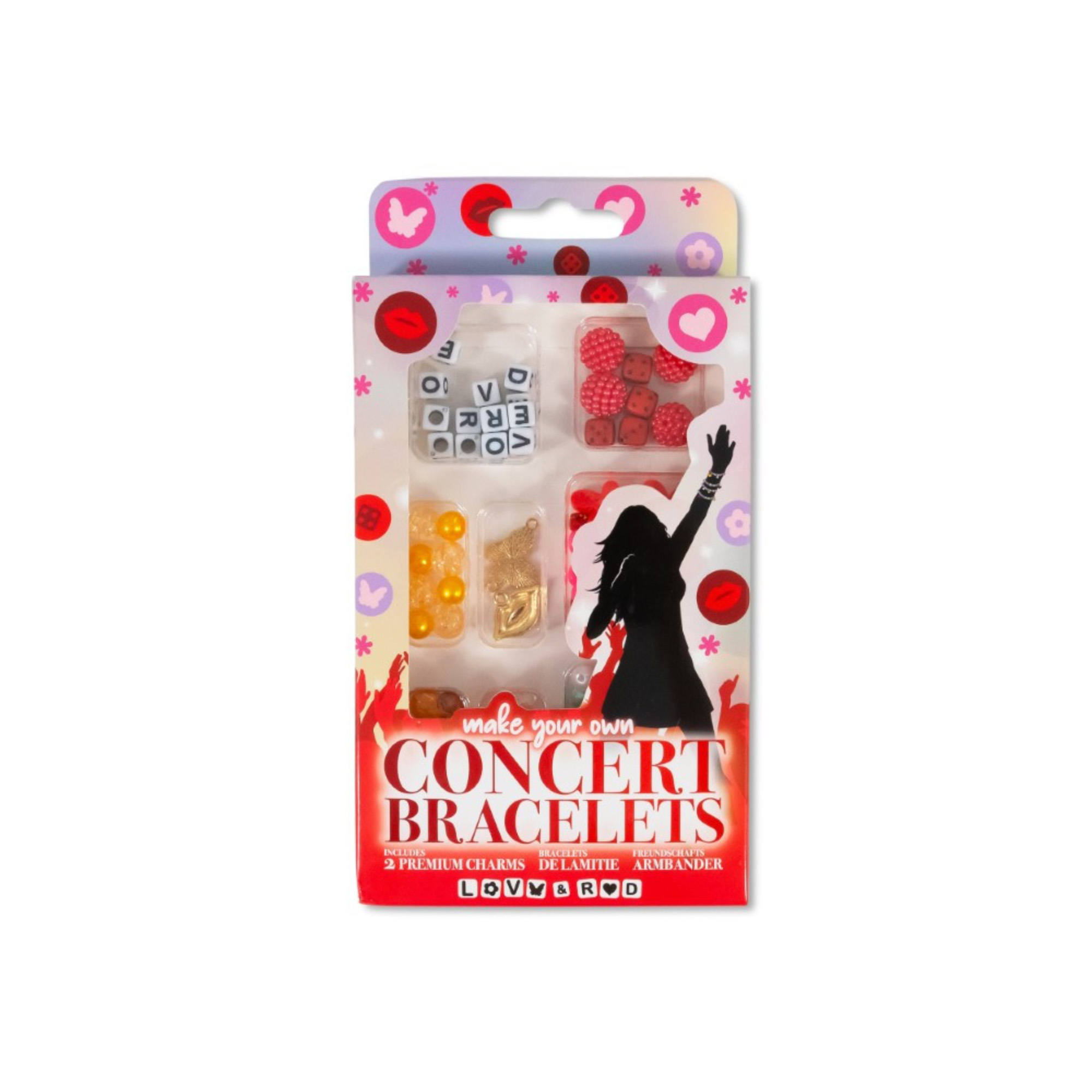 Pärlset - pärla roliga armband - "Love and Red"