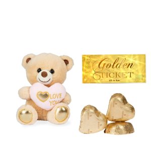 Love you-nallen med Bernardis delikata chokladhjärtan (42g) och en golden ticket