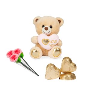 Love you-nallen med miniatyrrosor och Bernardis delikata chokladhjärtan (42g)