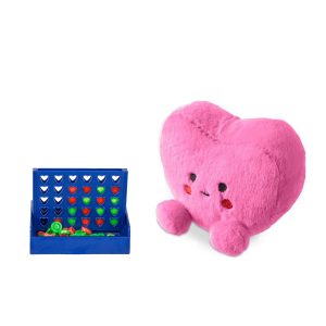 Rosa hjärtat med gulligt fyra-i-rad-spel