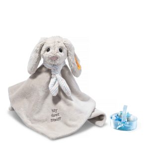 My first Steiff och en söt miniatyr-babykorg i ljusblått