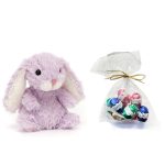 Lavendel-lila kanin och påskägg